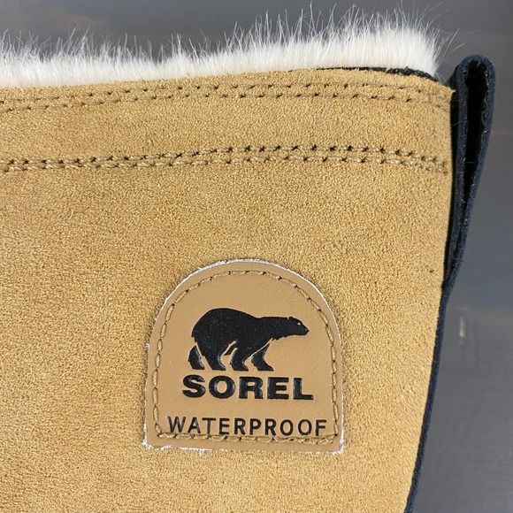 Sorel Tivoli Tall Insulated Snow Boots Women Size 7 Curry Suede Waterproof NEW - Picture 5 of 13